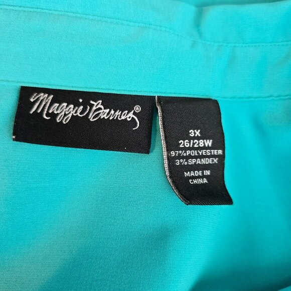 Maggie Barnes Womens Teal Blue Button-Up Shirt 3/4 Sleeves Size 36 26/28 JJ403 - Picture 3 of 9